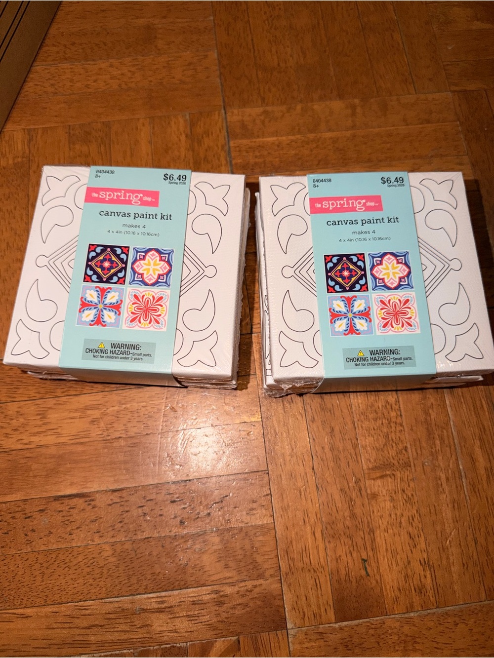 2-Pack The Spring Shop Geometric Tiles Canvas Paint Kit 4x4  DIY Art Set